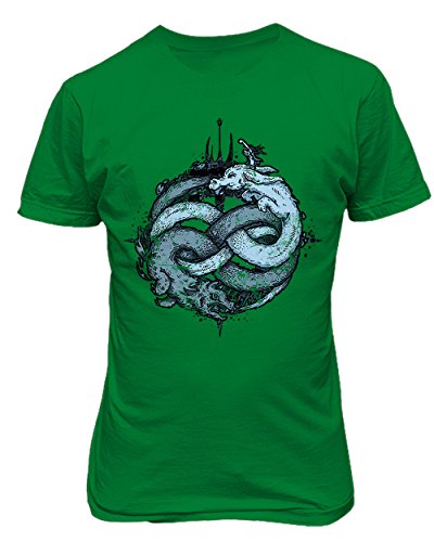 RIVEBELLA New Graphic Shirt Waaagh Grunge Style Novelty Tee Warhammer Men's T-Shirt (Green, L)