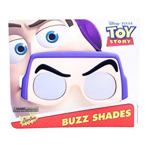 sun-staches costume sunglasses lil' characters toy story buzz party favors uv400, purple, beige, black (sg3203)