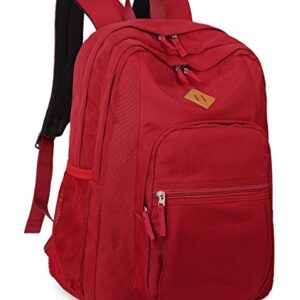 abshoo Girls Solid Color Backpack For College Women Water Resistant School Bag (Red)