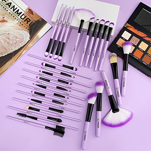 Make up Brushes, VANDER Professional 32pcs Makeup Brush Set, Makeup Brushes Set Foundation Blending Cosmetic Brush Set Kit,Purple