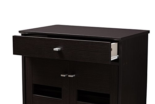 Baxton Studio Oullins Shoe Cabinet, Wenge Dark Brown