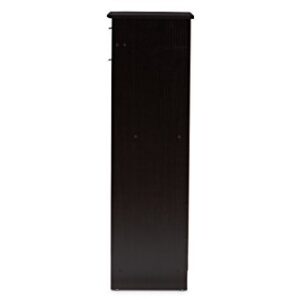 Baxton Studio Oullins Shoe Cabinet, Wenge Dark Brown