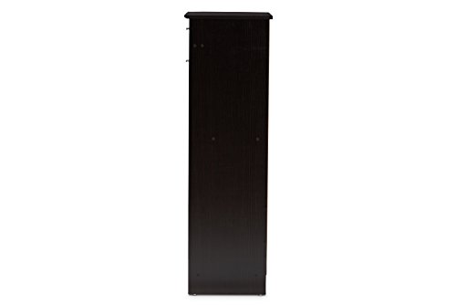 Baxton Studio Oullins Shoe Cabinet, Wenge Dark Brown