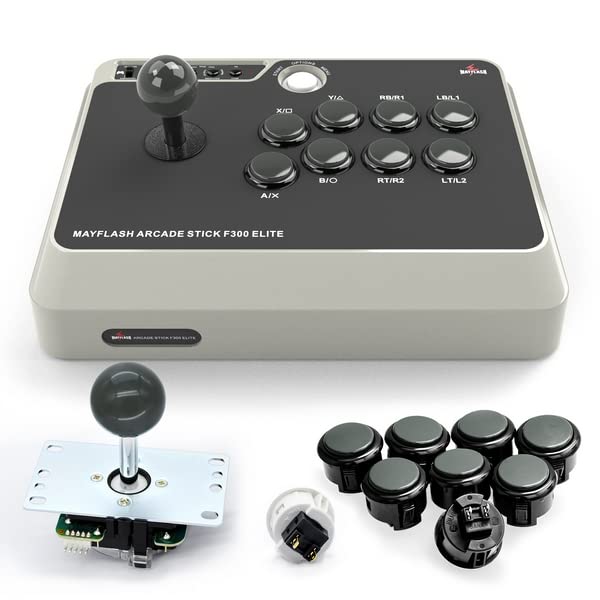 MAYFLASH Arcade Stick F300 Elite with Sanwa Buttons and Sanwa Joysticks for Xbox Series X, Xbox One, PS4, PS3, Windows, macOS, Steam Deck, Android, NEOGEO Mini,SEGA MEGA Drive, SEGA Genesis