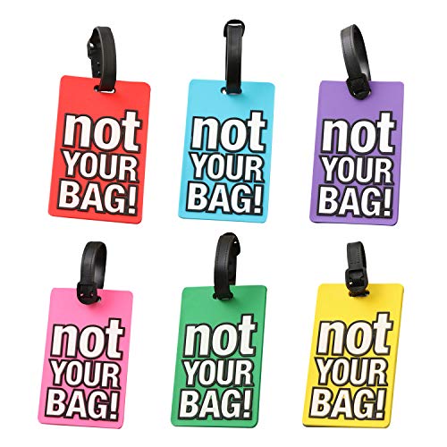 6 Pack Luggage Tags Bright Colors Business Card Holder Suitcase Tags (NOT Your Bag) by OVOV