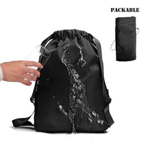 ZOORON Waterproof Drawstring Gym Backpack Bag for Men & Women, Sport Gym Sack Mini Travel Daypack