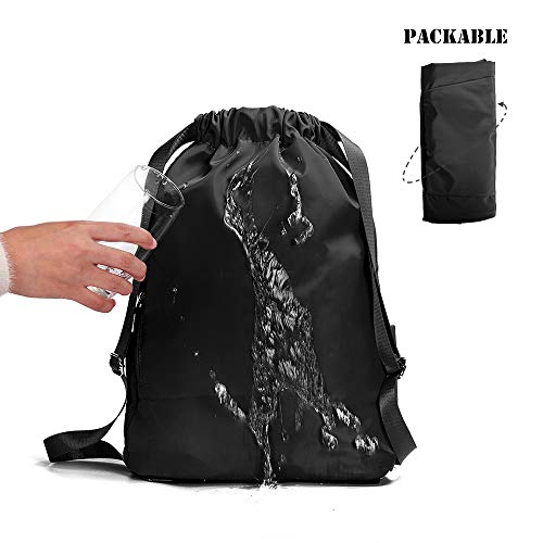 ZOORON Waterproof Drawstring Gym Backpack Bag for Men & Women, Sport Gym Sack Mini Travel Daypack