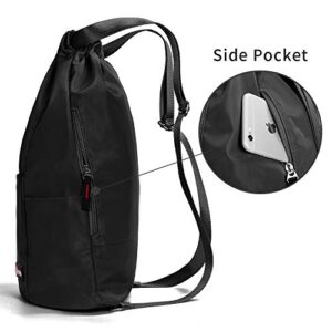 ZOORON Waterproof Drawstring Gym Backpack Bag for Men & Women, Sport Gym Sack Mini Travel Daypack