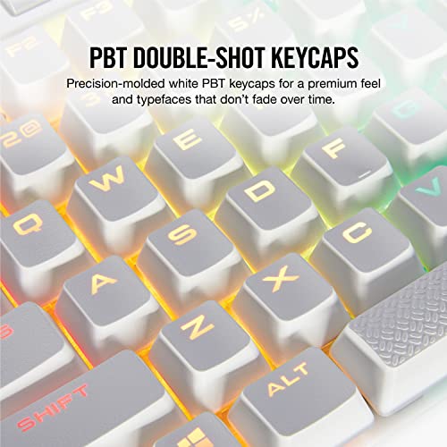 Corsair K70 RGB MK.2 SE Mechanical RAPIDFIRE Gaming Keyboard - USB Passthrough & Media Controls - PBT Double-Shot Keycaps - Cherry MX Speed - RGB LED Backlit - White