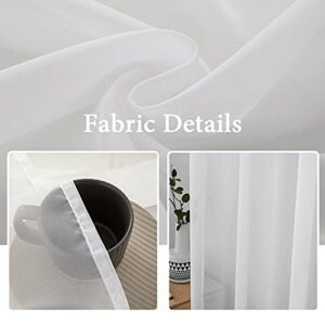 MIULEE 2 Panels Solid Color White Sheer Window Curtains Elegant Window Voile Panels/Drapes/Treatment for Bedroom Living Room (54 X 72 Inches White)