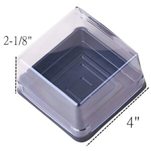 Cake Box - 50 sets 4 Inch X 2-1/8 Inch Clear Plastic Mini Cake Box - Feast Cupcake Box - Muffin Box Biscuit Box Flat Top Box Bakery Cake Shop Sale Use