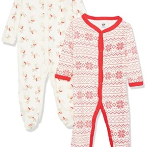 Hudson Baby Unisex Baby Cotton Sleep and Play, Reindeer, 0-3 Months