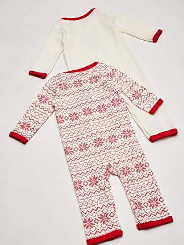 Hudson Baby Unisex Baby Cotton Sleep and Play, Reindeer, 0-3 Months