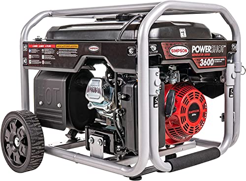 SIMPSON Cleaning SPG3645 Portable Gas Generator and Power Station for Camping, RV, Home Use, Construction, and More, 3600 Running Watts 4500 Starting Watts