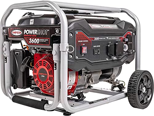 SIMPSON Cleaning SPG3645 Portable Gas Generator and Power Station for Camping, RV, Home Use, Construction, and More, 3600 Running Watts 4500 Starting Watts