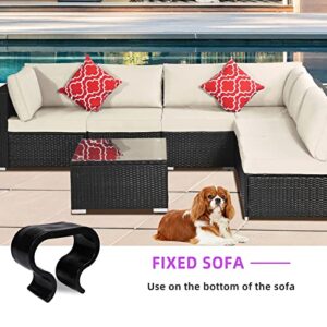 SUQ I OME Pack of 10 Outdoor Patio Garden Wicker Rattan Furniture Aligment Sofa Rattan Chair Fastners Clip Sectional Connector - Non Slip (2.13 inches,Medium)