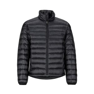 marmot men's zeus jacket | warm and lightweight jacket for men, ideal for winter, skiing, camping, and city style, jet black, large