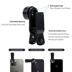 Mocalaca Phone Camera Lens (11 Lenses) Phone Lens Kit, Clip on Fisheye/Macro/Wide Angle Lens Attachment with Travel Case for iPhone 14 13 12 11 Xs X Pro Max Samsung Android Smartphone