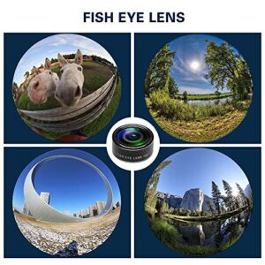 Cell Phone Camera Lens Kit,11 in 1 Super Wide Angle+ Macro+ Fisheye Lens +Telephoto+ CPL+3/6 Kaleidoscope+Starburst/Radial/Soft/Flow Filter Lens Compatible for iPhone X/8/7/6s/6 Plus, Samsung,Android