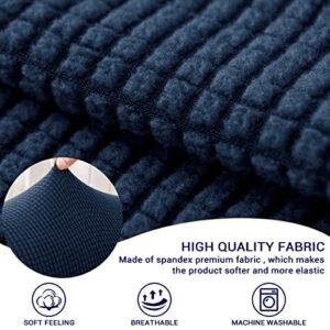 subrtex Stretch Armrest Covers Spandex Arm Covers for Chairs Couch Sofa Armchair Slipcovers for Recliner Sofa with Twist Pins 2pcs (Navy)