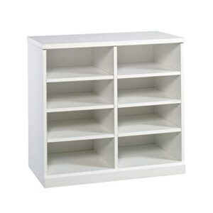 sauder craft pro series open storage cabinet, white finish