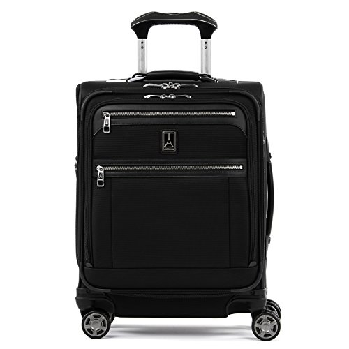 Travelpro Platinum Elite Softside Expandable Carry on Luggage, 8 Wheel Spinner Suitcase, USB Port, Men and Women, International, Shadow Black, Carry On 19-Inch