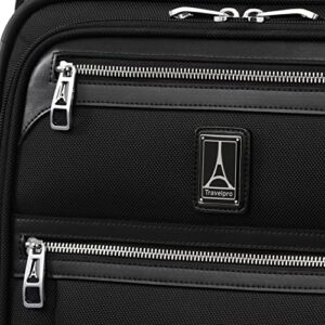 Travelpro Platinum Elite Softside Expandable Carry on Luggage, 8 Wheel Spinner Suitcase, USB Port, Men and Women, International, Shadow Black, Carry On 19-Inch