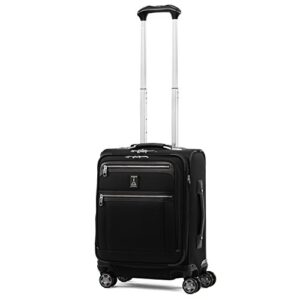 Travelpro Platinum Elite Softside Expandable Carry on Luggage, 8 Wheel Spinner Suitcase, USB Port, Men and Women, International, Shadow Black, Carry On 19-Inch