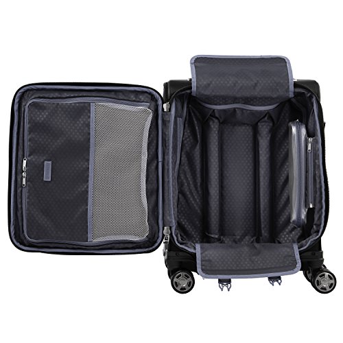 Travelpro Platinum Elite Softside Expandable Carry on Luggage, 8 Wheel Spinner Suitcase, USB Port, Men and Women, International, Shadow Black, Carry On 19-Inch