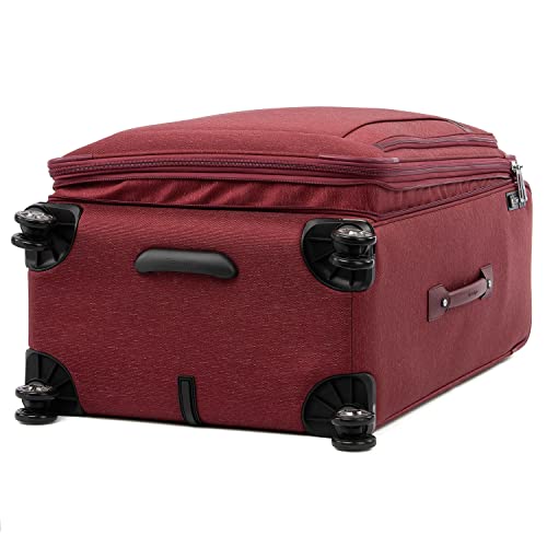 Travelpro Platinum Elite Softside Expandable Checked Luggage, 8 Wheel Spinner Large Suitcase, TSA Lock, Men and Women, Bordeaux Red, Checked Large 29-Inch