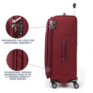 Travelpro Platinum Elite Softside Expandable Checked Luggage, 8 Wheel Spinner Large Suitcase, TSA Lock, Men and Women, Bordeaux Red, Checked Large 29-Inch