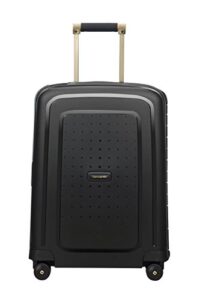 samsonite s'cure dlx spinner 55, 2.9 kg hand luggage, 55 cm, 34 liters, black (black/gold deluscious)