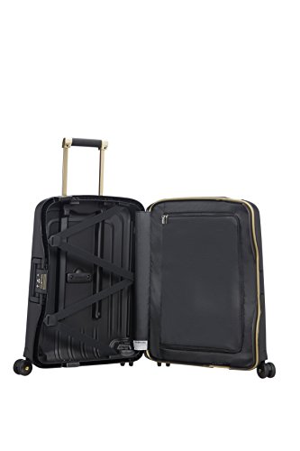 SAMSONITE S'Cure DLX Spinner 55, 2.9 KG Hand Luggage, 55 cm, 34 liters, Black (Black/Gold Deluscious)