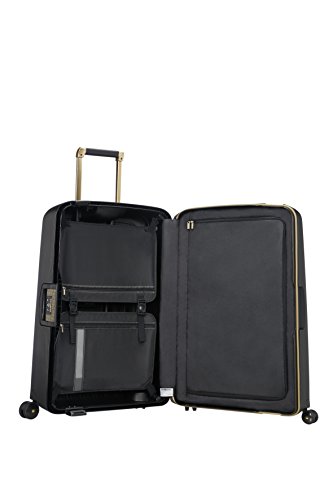 SAMSONITE S'Cure DLX Spinner 75, 4.5 KG Hand Luggage, 75 cm, 102 liters, Black (Black/Gold Deluscious)