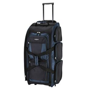 travelers club xpedition 30 inch multi-pocket upright rolling duffel bag, rivera blue, 30" suitcase