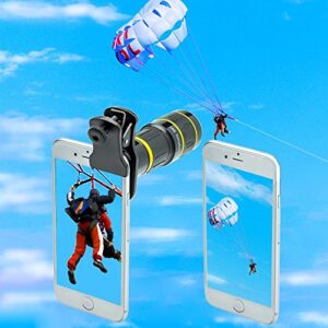 Godefa Cell Phone Camera Lens with Tripod+ Shutter Remote,6 in 1 18x Telephoto Zoom Lens/Wide Angle/Macro/Fisheye/Kaleidoscope/CPL, Clip-On lense Compatible for iPhone X 8 7 6s Plus, Samsung and More