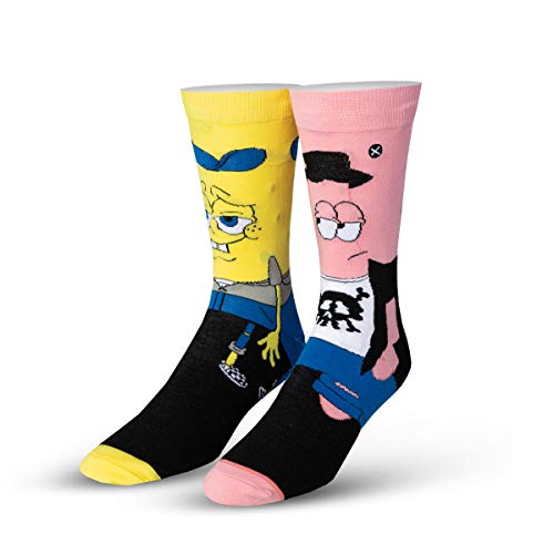 Odd Sox, SpongeBob and Patrick Hipster, Novelty Crew Socks, Wacky Crazy Fun 90s