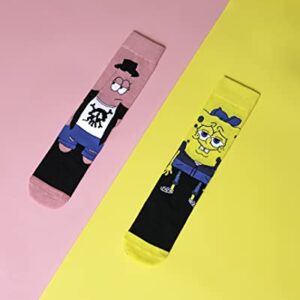 Odd Sox, SpongeBob and Patrick Hipster, Novelty Crew Socks, Wacky Crazy Fun 90s