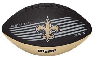 rawlings nfl downfield youth size football with 5x hd grip, new orleans saints