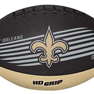 Rawlings NFL Downfield Youth Size Football with 5X HD Grip, New Orleans Saints
