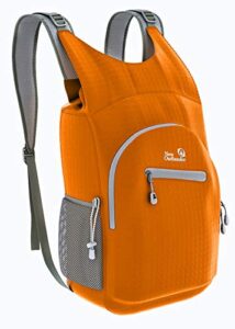 outlander 100% waterproof hiking backpack lightweight packable travel daypack(orange) 25l