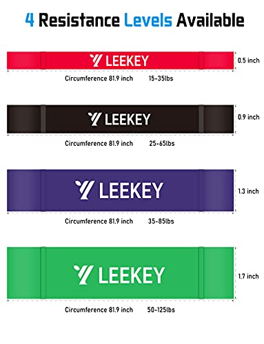 LEEKEY Resistance Band Set, Pull Up Assist Bands with Non-Slip Texture-Stretch Resistance Band Exercise Bands - Mobility Band Powerlifting Bands for Resistance Training