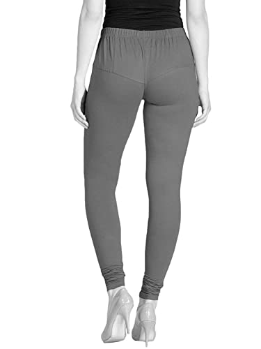 ladyline Extra Long Churidar Leggings Plain Cotton Indian Yoga Workout Pants for Women (2XL-3XL-White)