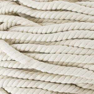 Natural Twisted Cotton Rope - Soft But Strong - Assorted Colors - 1/2 Inch Diameter (Rice Red, 10 Feet)