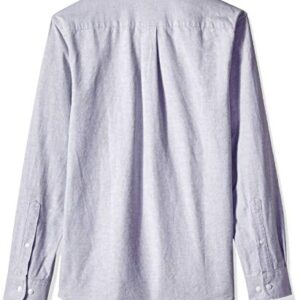 Amazon Essentials Men's Slim-Fit Long-Sleeve Pocket Oxford Shirt, Grey, Small