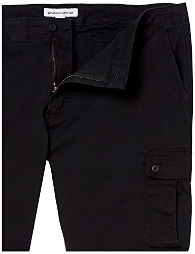 Amazon Essentials Men's Slim-Fit Stretch Cargo Pant, Black, 36W x 28L