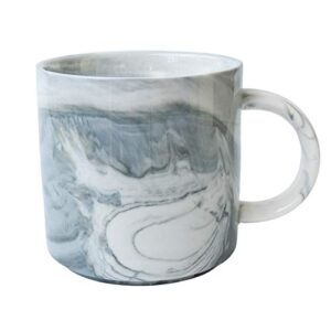 smarlin marbling ceramic coffee mug, tea cup for office and home, 13 oz, dishwasher and microwave safe (gray, 1)