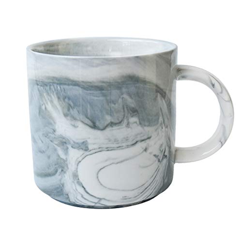 Smarlin Marbling Ceramic Coffee Mug, Tea Cup for Office and Home, 13 Oz, Dishwasher and Microwave Safe (Gray, 1)