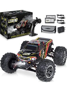laegendary remote control car, hobby grade rc car 1:10 scale brushed motor with two batteries, 4x4 off-road waterproof rc truck, fast rc cars for adults, rc cars, remote control truck, gifts for kids