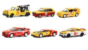 greenlight 41125 shell oil special edition series 1 complete set of six (6) diecast models 1:64 scale